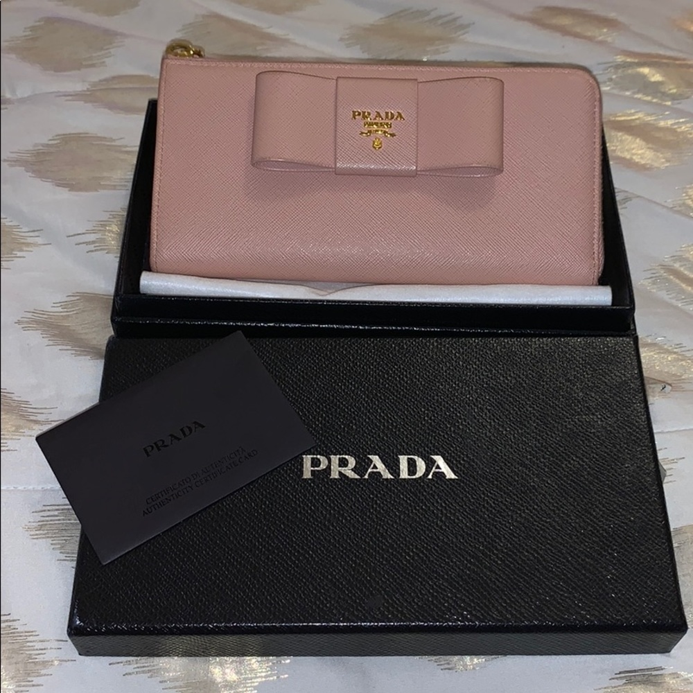 Prada long zippy wallet
